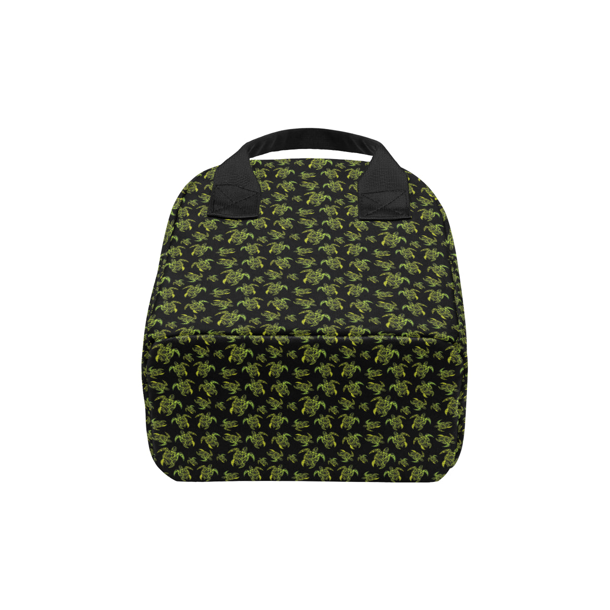 Green Tribal Turtle Polynesian Themed Insulated Lunch Bag