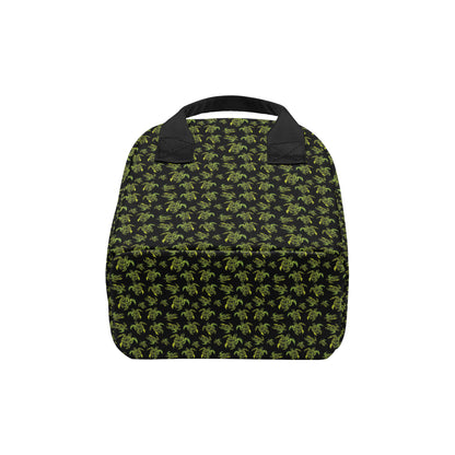 Green Tribal Turtle Polynesian Themed Insulated Lunch Bag