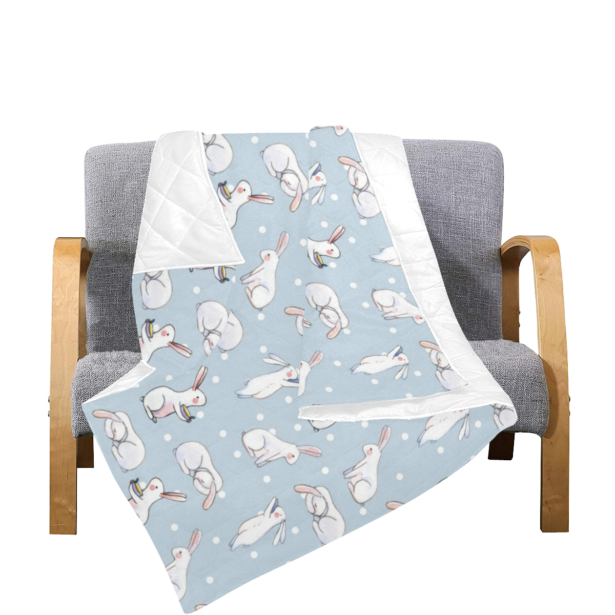 Rabbit Pattern Print Design RB06 Premium Quilt