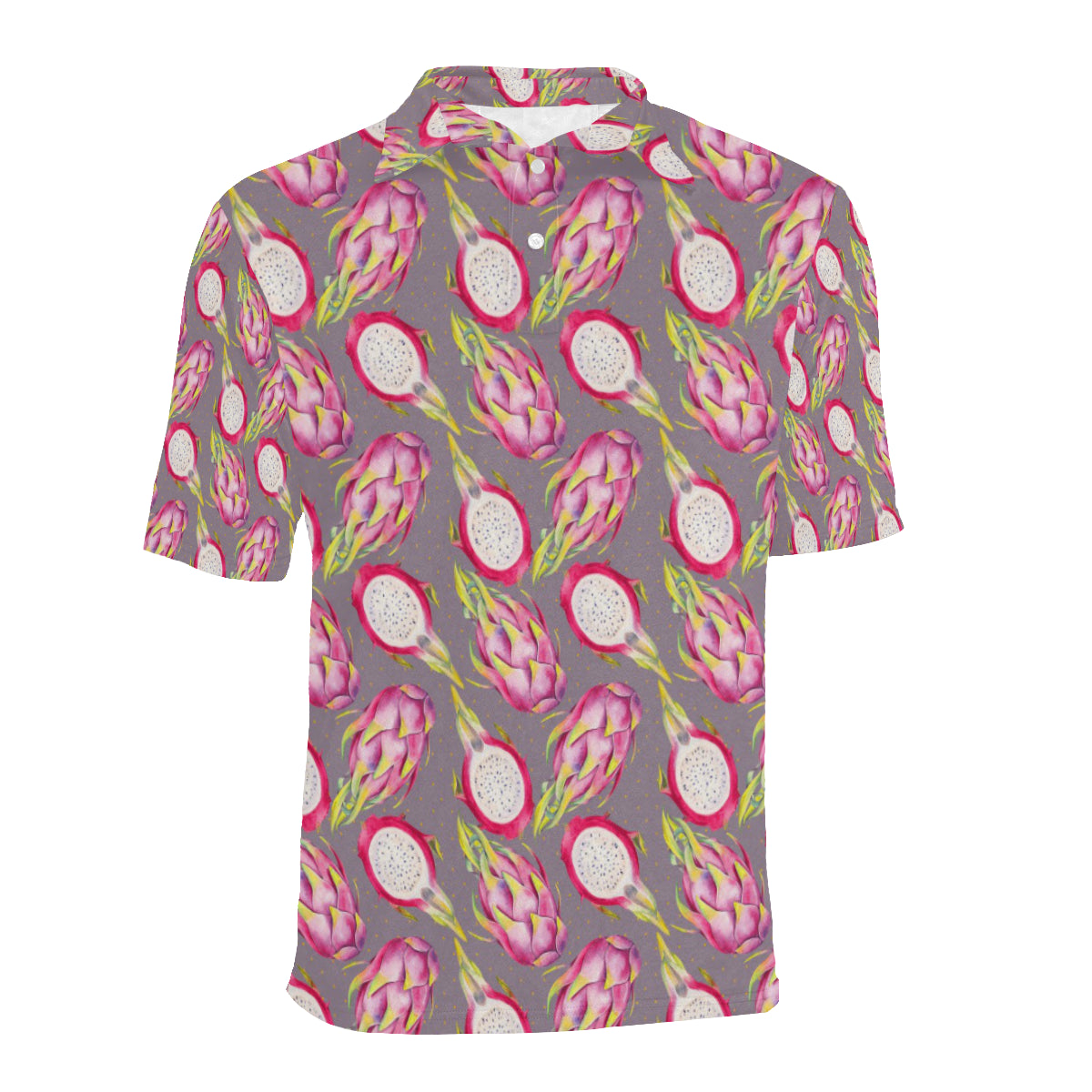 Dragonfruit Pattern Print Design DF03 Men Polo Shirt