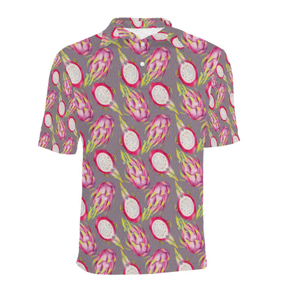 Dragonfruit Pattern Print Design DF03 Men Polo Shirt