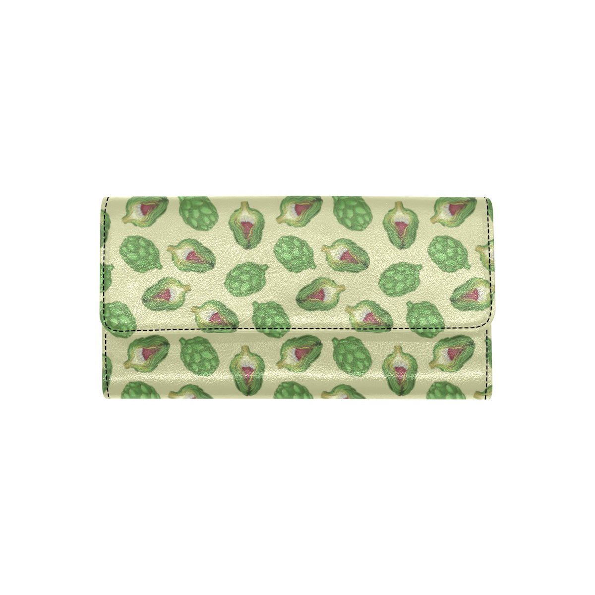 Artichoke Pattern Print Design 03 Women's Trifold Wallet