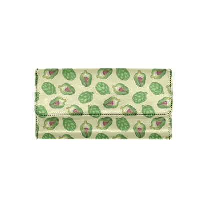 Artichoke Pattern Print Design 03 Women's Trifold Wallet