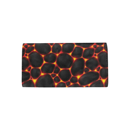Lava Pattern Print Design 01 Women's Trifold Wallet