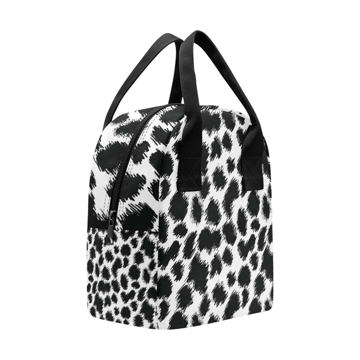 Cheetah Black Print Pattern Insulated Lunch Bag