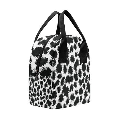 Cheetah Black Print Pattern Insulated Lunch Bag