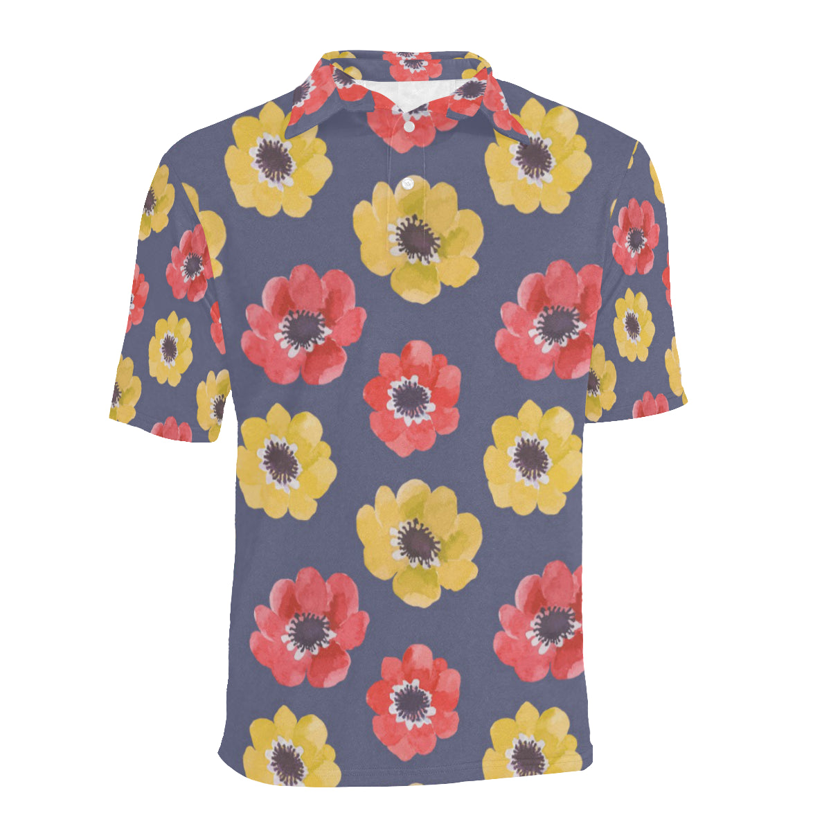 Anemone Pattern Print Design AM010 Men Polo Shirt