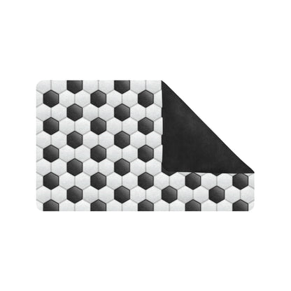 Soccer Ball Texture Print Pattern Rubber Doormat
