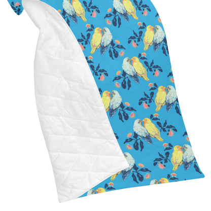 Lovebird Pattern Print Design 03 Premium Quilt