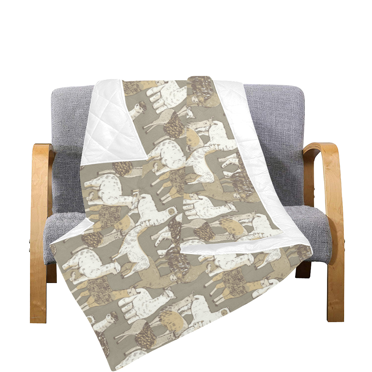 Alpaca Pattern Print Design 01 Premium Quilt