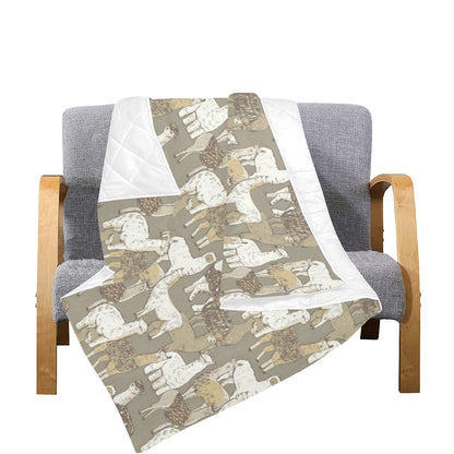 Alpaca Pattern Print Design 01 Premium Quilt