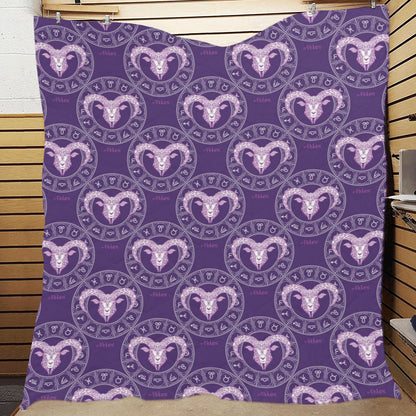 Aries Zodiac Pattern Print Design 02 Premium Quilt