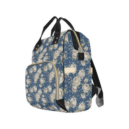 Peony Pattern Print Design A03 Diaper Bag Backpack