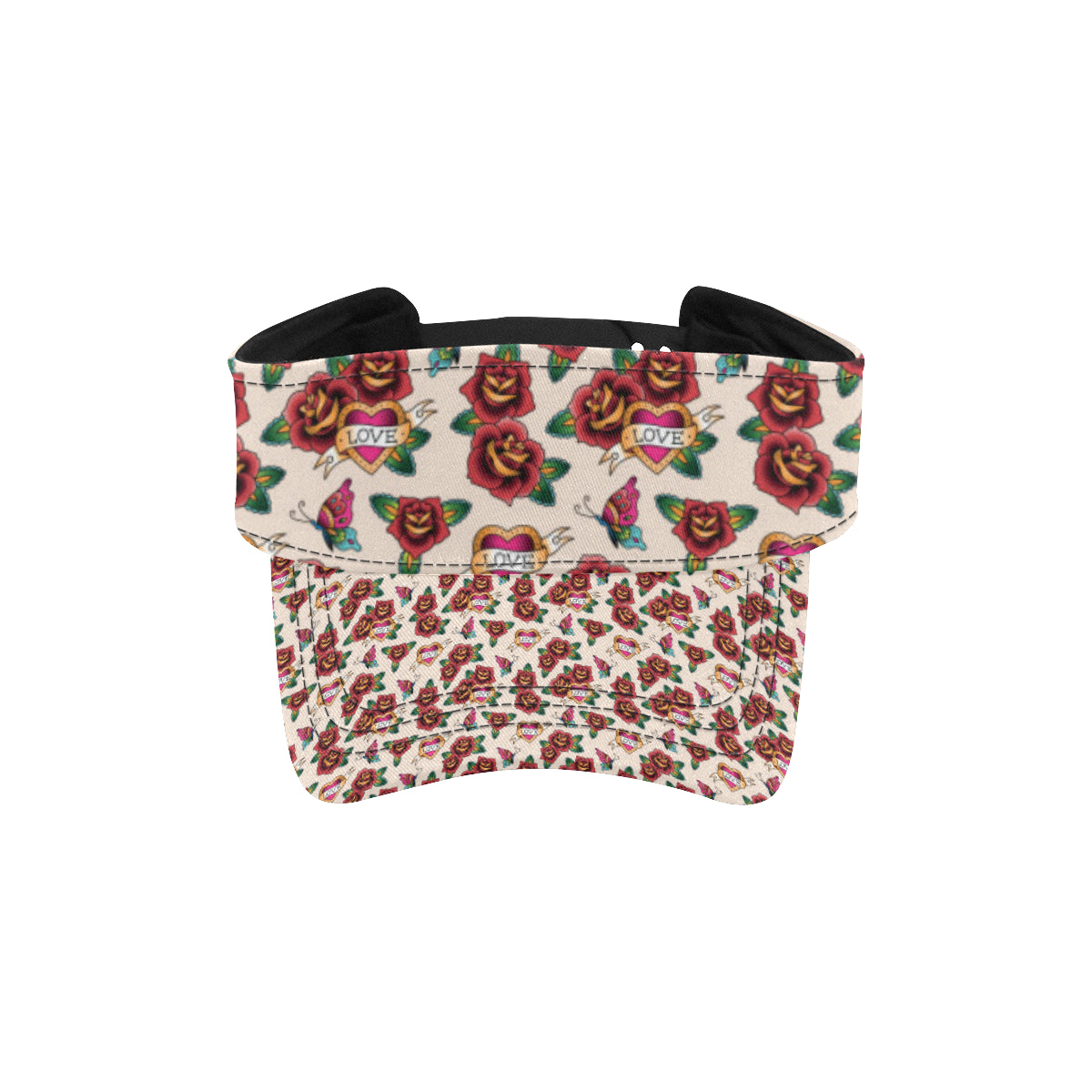 Old School Tattoo Rose Pattern Unisex Sun Visor