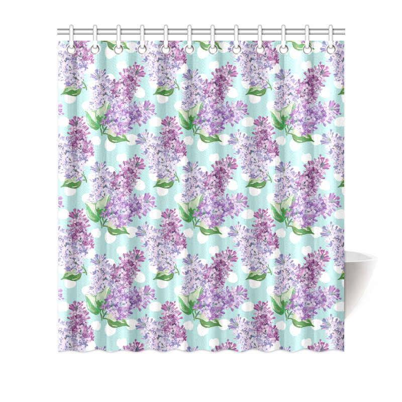 Lilac Pattern Print Design 02 Shower Curtain