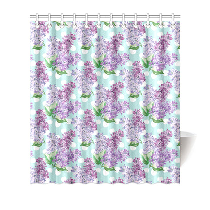 Lilac Pattern Print Design 02 Shower Curtain