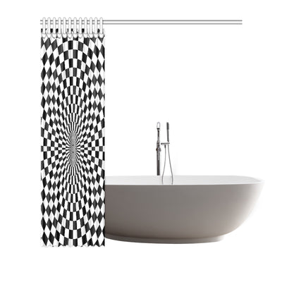 Checkered Flag Optical illusion Shower Curtain