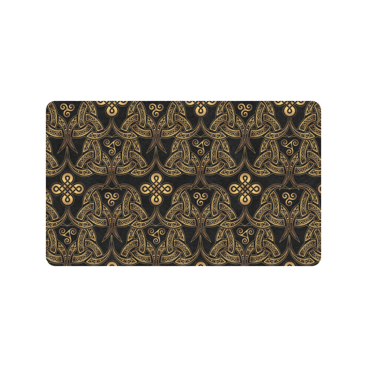 Celtic Knot Gold Design Rubber Doormat