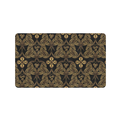 Celtic Knot Gold Design Rubber Doormat