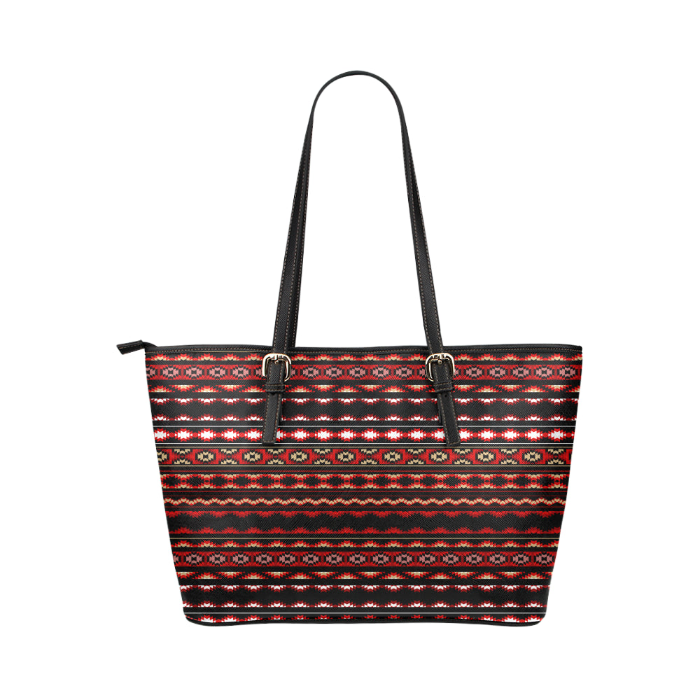 Southwestern Themed Leather Tote Bag