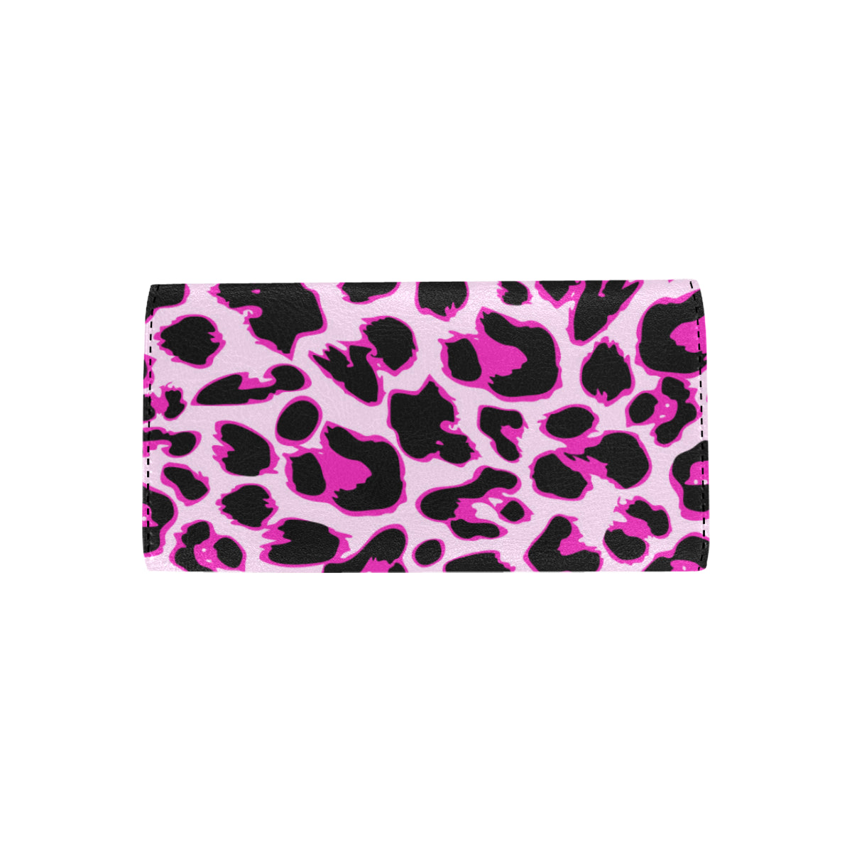 Pink Leopard Print Women's Trifold Wallet