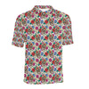 Sugar Skull Colorful Themed Print Men Polo Shirt