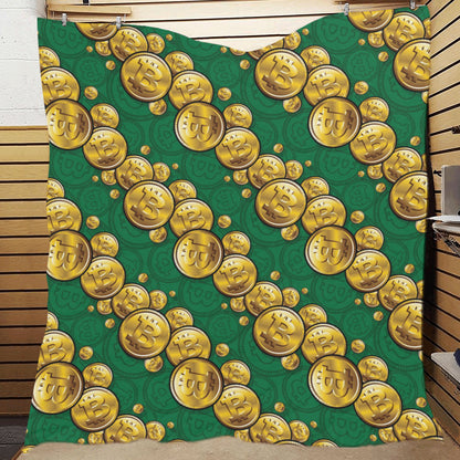 Bitcoin Pattern Print Design DO02 Premium Quilt