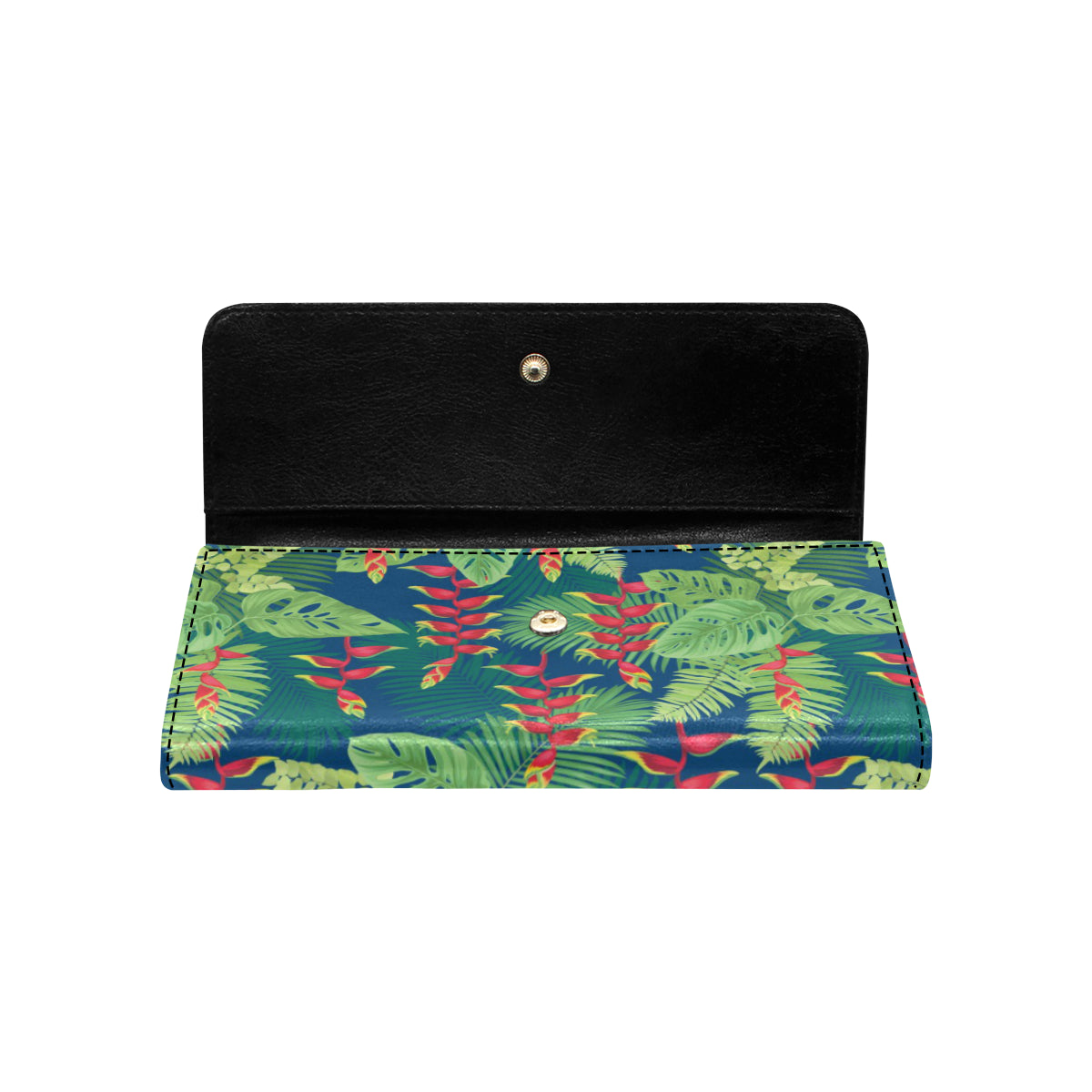 Heliconia Pattern Print Design HL08 Women's Trifold Wallet