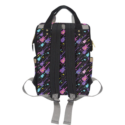 Electric Guitar Pattern Print Design 02 Diaper Bag Backpack