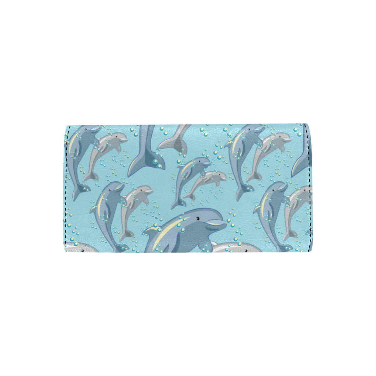 Dolphin Print Pattern Women's Trifold Wallet