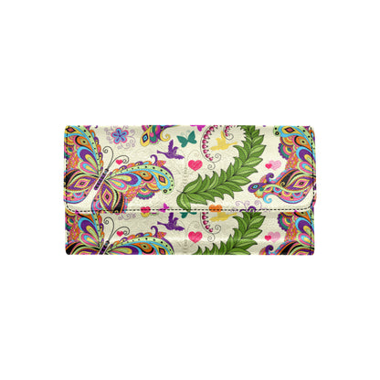 Butterfly Colorful Indian Style Women's Trifold Wallet