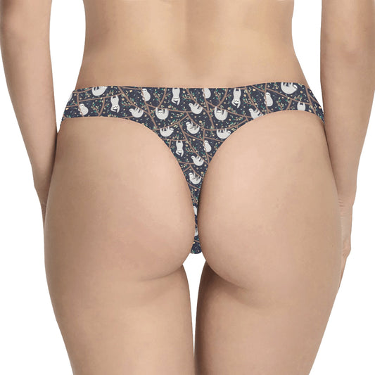 Sloth Happy Design Themed Print Women's Thongs