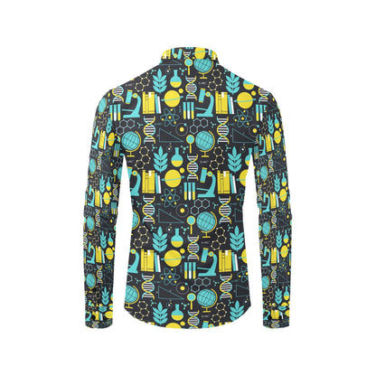 Science Print Design LKS301 Men's Long Sleeve Dress Shirt