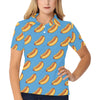 Hot Dog Pattern Print Design 02 Women's Polo Shirt