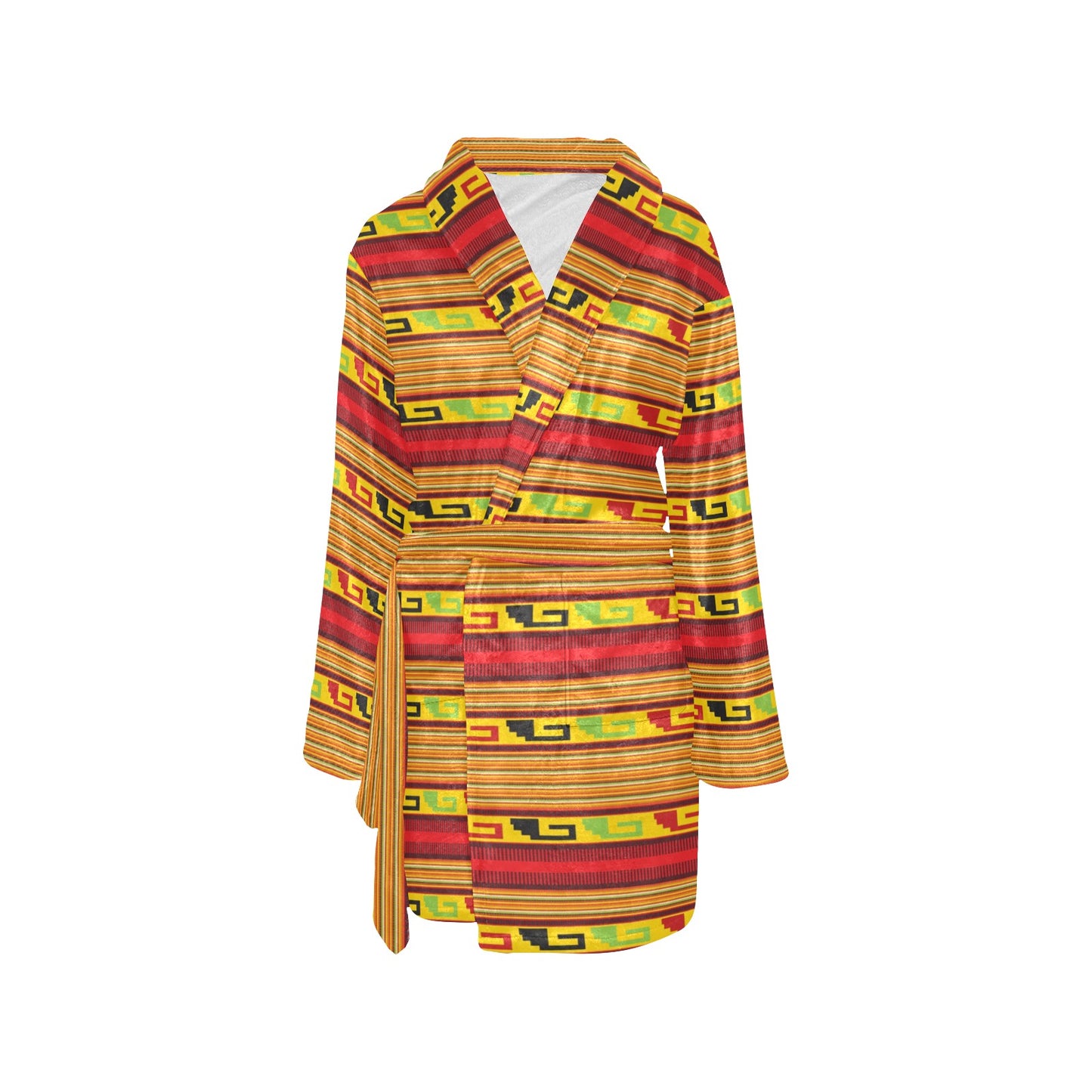 Mexican Blanket Ornament Print Pattern Women's Fleece Robe