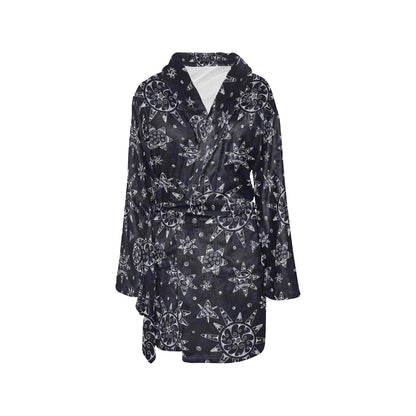 Sun Moon Pattern Women's Fleece Robe