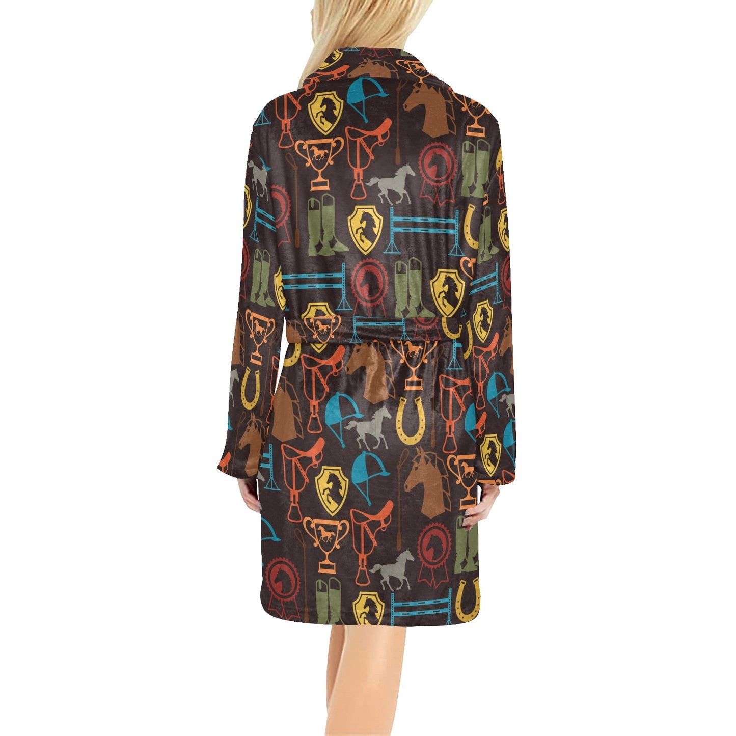 Equestrian Equipment Horse Colorful Women's Fleece Robe