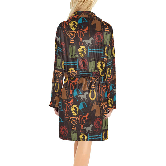 Equestrian Equipment Horse Colorful Women's Fleece Robe