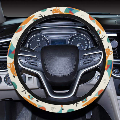 Squirrel Print Design LKS304 Steering Wheel Cover with Elastic Edge