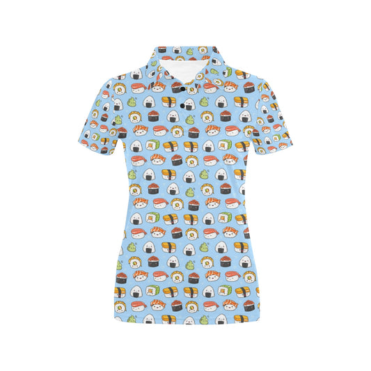Sushi Cartoon Design Women's Polo Shirt