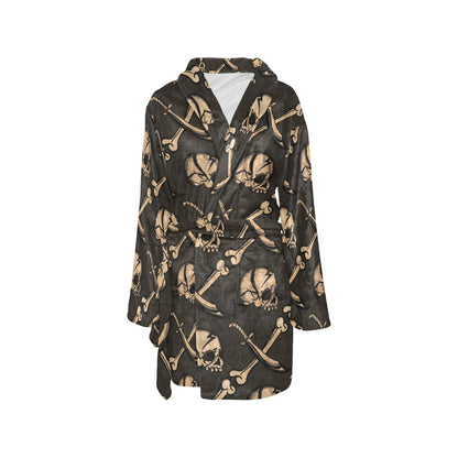 Pirate Pattern Print Design A03 Women's Fleece Robe