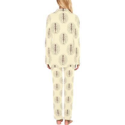 Mandolin Pattern Print Design 02 Women's Long Pajama Set