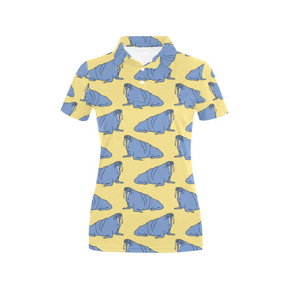 Walrus Pattern Print Design 02 Women's Polo Shirt