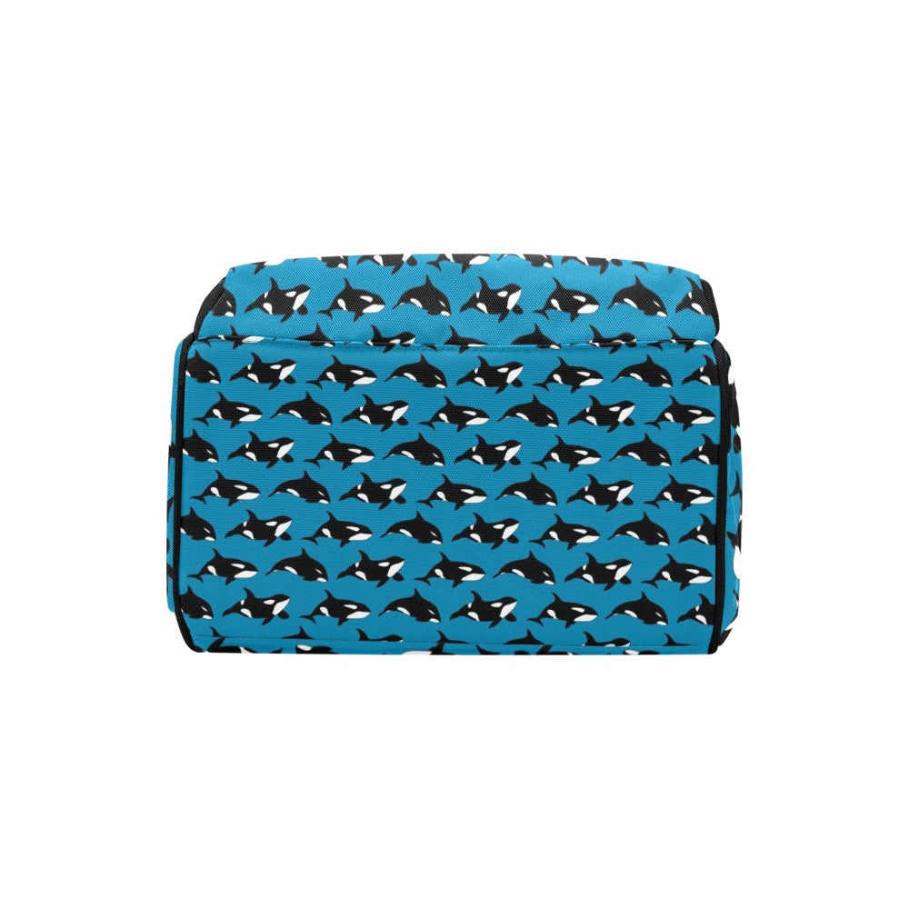 Whale Print Design LKS304 Diaper Bag Backpack