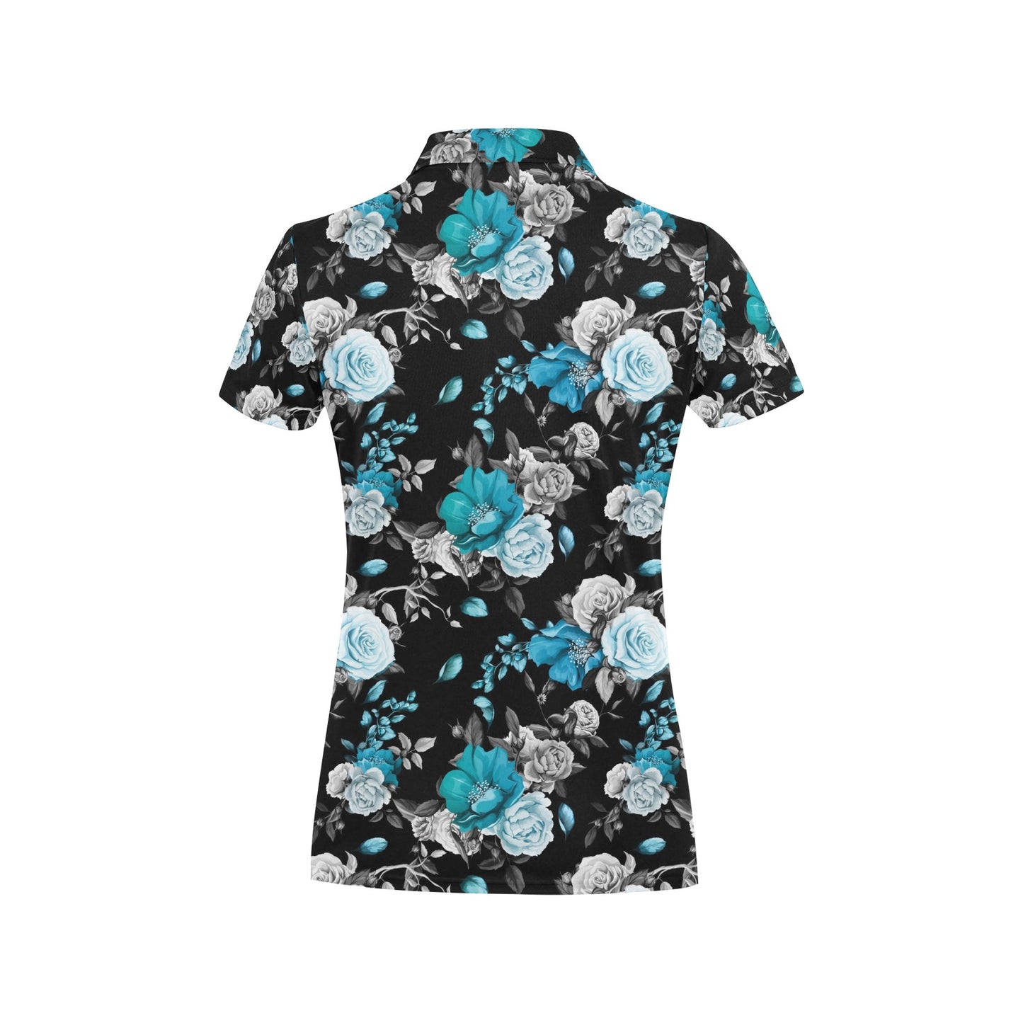 Rose Pattern Print Design A02 Women's Polo Shirt