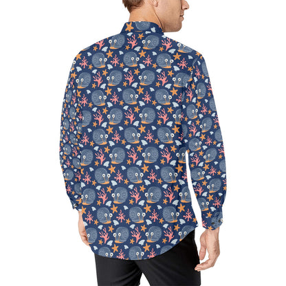 Snail Print Design LKS402 Men's Long Sleeve Dress Shirt