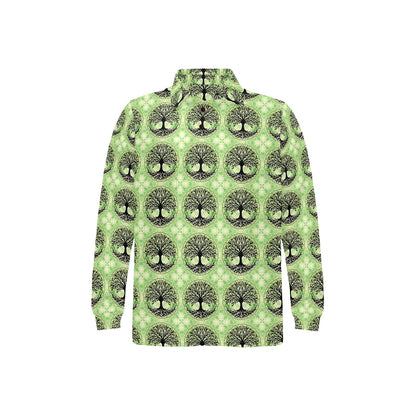 Celtic Pattern Print Design 010 Long Sleeve Polo Shirt For Men's