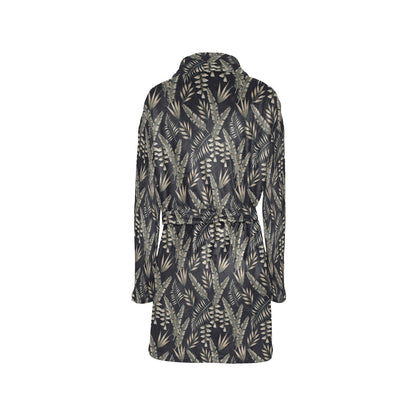 Banana Leaf Pattern Print Design 07 Women's Fleece Robe