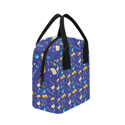 School Bus Print Design LKS307 Insulated Lunch Bag