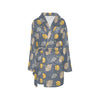 Safari Elephant Lion Print Design LKS303 Women's Fleece Robe